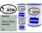 Preview: Mazda, Silver Stone Metallic, 3L: 500ml Lackdose + 500ml Klarlack + 250ml Härter - Set, von ATW Autoteile West.
